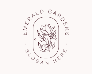 Flower Blossom Badge logo design