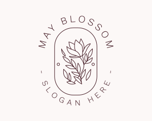 Flower Blossom Badge logo design