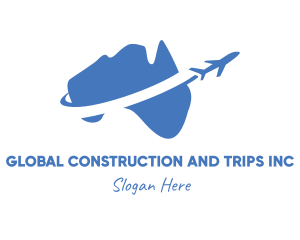 Trip - Australia Map Airplane logo design