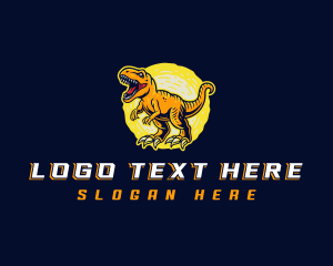 Allosaurus - Velociraptor Jurassic Dinosaur logo design