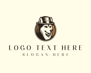 Hat - Happy Dog Fedora logo design