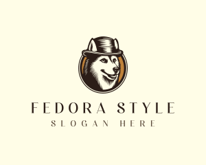 Happy Dog Fedora logo design