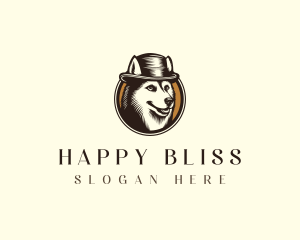 Happy Dog Fedora logo design