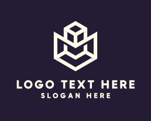 Interlocked - Modern Geometric Cube logo design