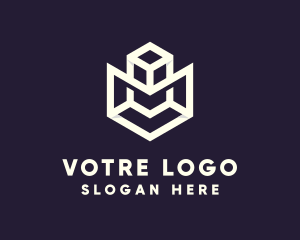 Modern Geometric Cube Logo