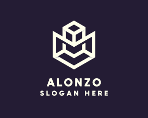 Modern Geometric Cube logo design