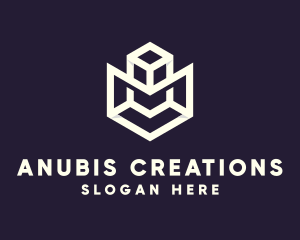 Modern Geometric Cube logo design