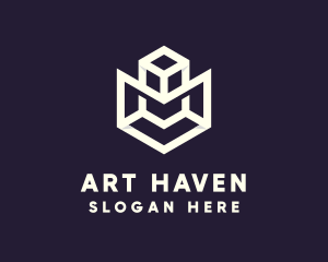 Modern Geometric Cube logo design