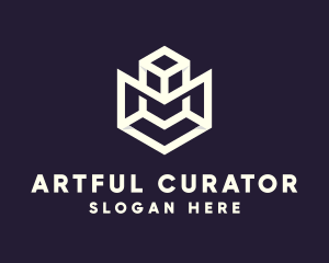 Modern Geometric Cube logo design