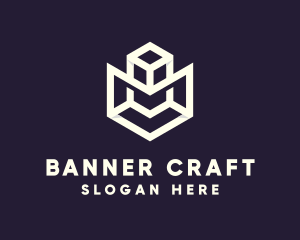 Modern Geometric Cube logo design