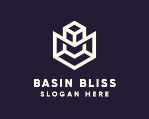 Modern Geometric Cube logo design