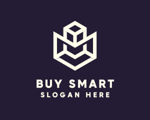 Modern Geometric Cube logo design