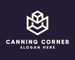 Modern Geometric Cube logo design