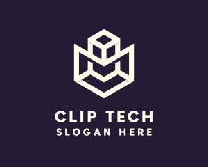 Modern Geometric Cube logo design