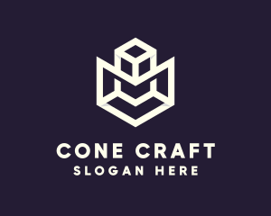 Modern Geometric Cube logo design