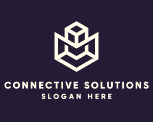 Interlinked - Modern Geometric Cube logo design