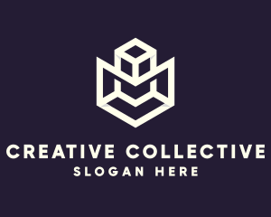 Modern Geometric Cube logo design