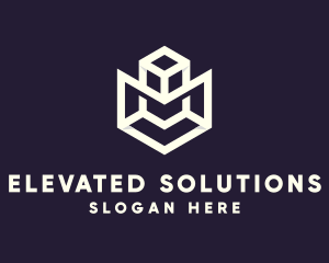 Modern Geometric Cube logo design