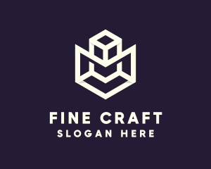 Modern Geometric Cube logo design