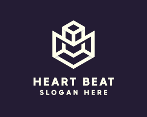 Modern Geometric Cube logo design