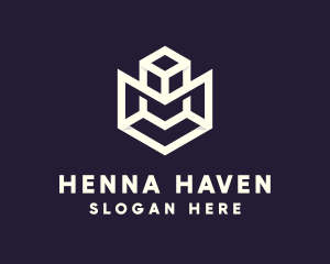 Modern Geometric Cube logo design