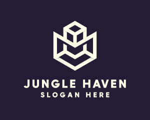 Modern Geometric Cube logo design