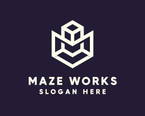 Modern Geometric Cube logo design