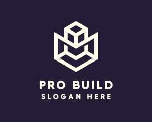 Modern Geometric Cube logo design