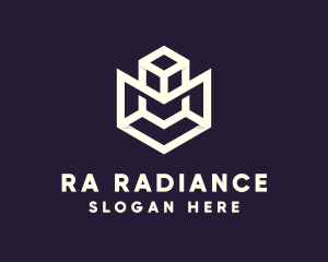 Modern Geometric Cube logo design