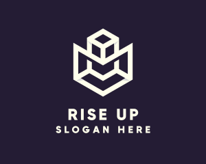 Modern Geometric Cube logo design