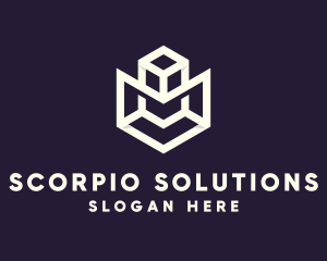 Modern Geometric Cube logo design