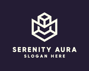 Modern Geometric Cube logo design