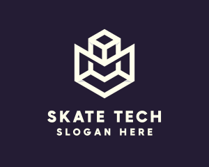 Modern Geometric Cube logo design