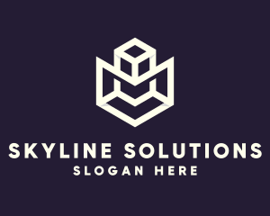 Modern Geometric Cube logo design