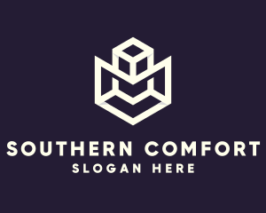 Modern Geometric Cube logo design