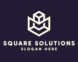 Modern Geometric Cube logo design