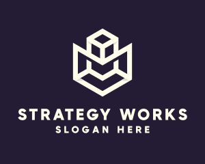 Modern Geometric Cube logo design