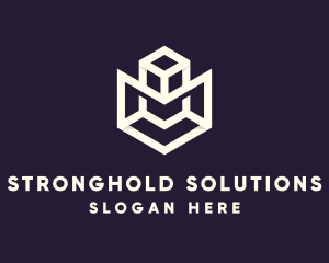 Modern Geometric Cube logo design