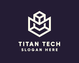 Modern Geometric Cube logo design