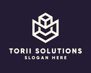 Modern Geometric Cube logo design