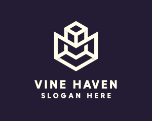 Modern Geometric Cube logo design