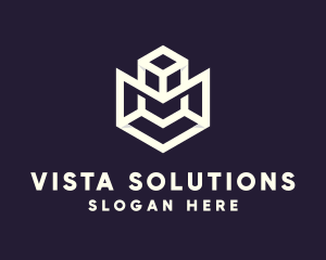 Modern Geometric Cube logo design