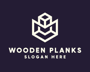 Modern Geometric Cube logo design