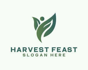 Organic Human Leaf logo design