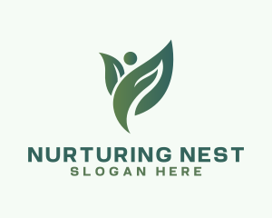 Organic Human Leaf logo design