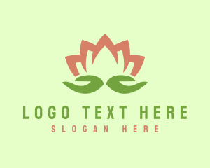 Lotus Hand Meditation logo design