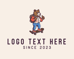Skater - Skater Bear Cartoon logo design