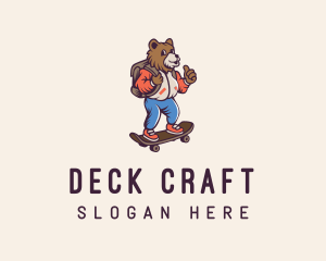 Deck - Skater Bear Cartoon logo design