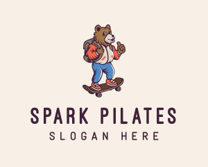 Skate Shop - Skater Bear Cartoon logo design