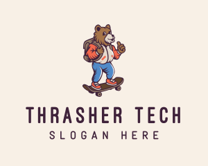 Thrasher - Skater Bear Cartoon logo design